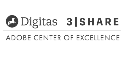 logo for digitas and 3share adobe center of excellence